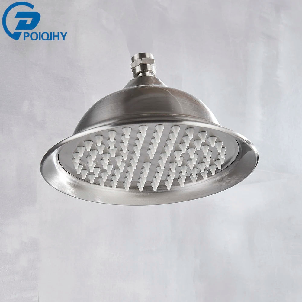 Poiqihy Brass Golden Rainfall Shower Head Shower Faucet
