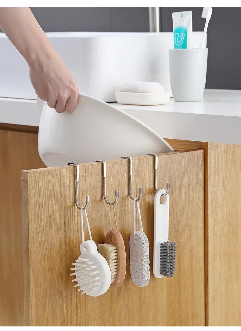 Stainless Steel Hook Double S-Shape Hook Punching Bathroom