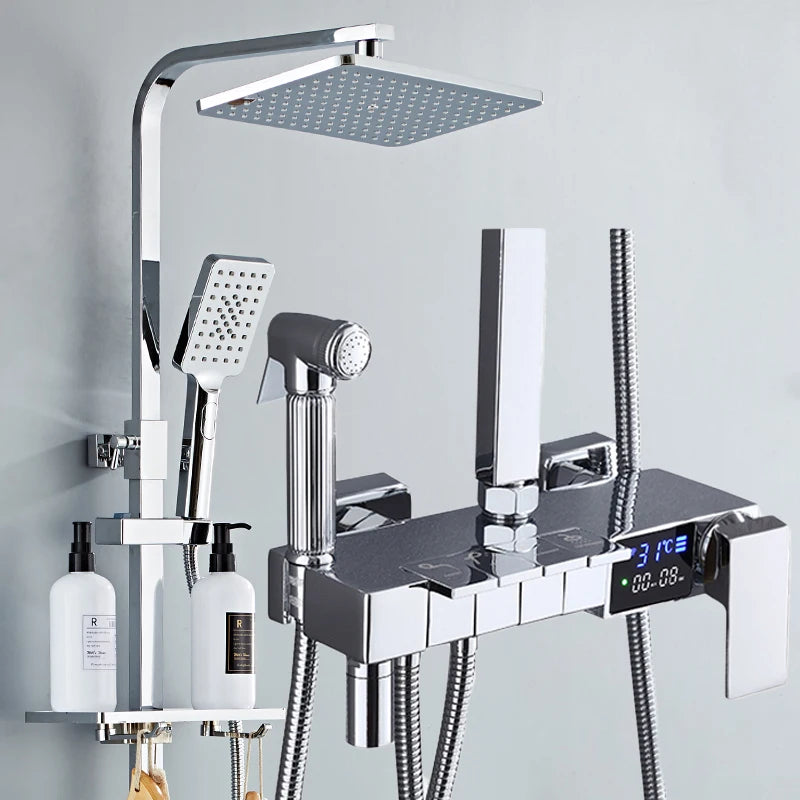 Smart Thermostatic Digital Bathroom Shower 12 Inch Rainfall