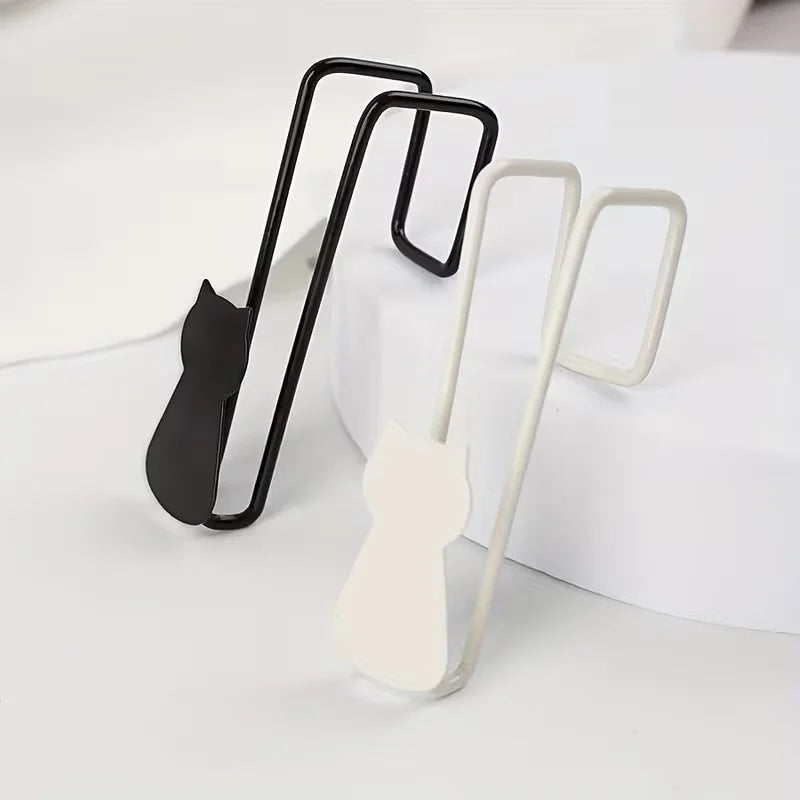 2pcs No-Nail Iron Cat Hook Halloween Black Cat
