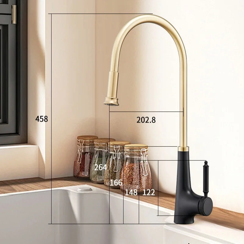 Pink Pull-Out Faucet Stainless Steel Sink Faucet 360