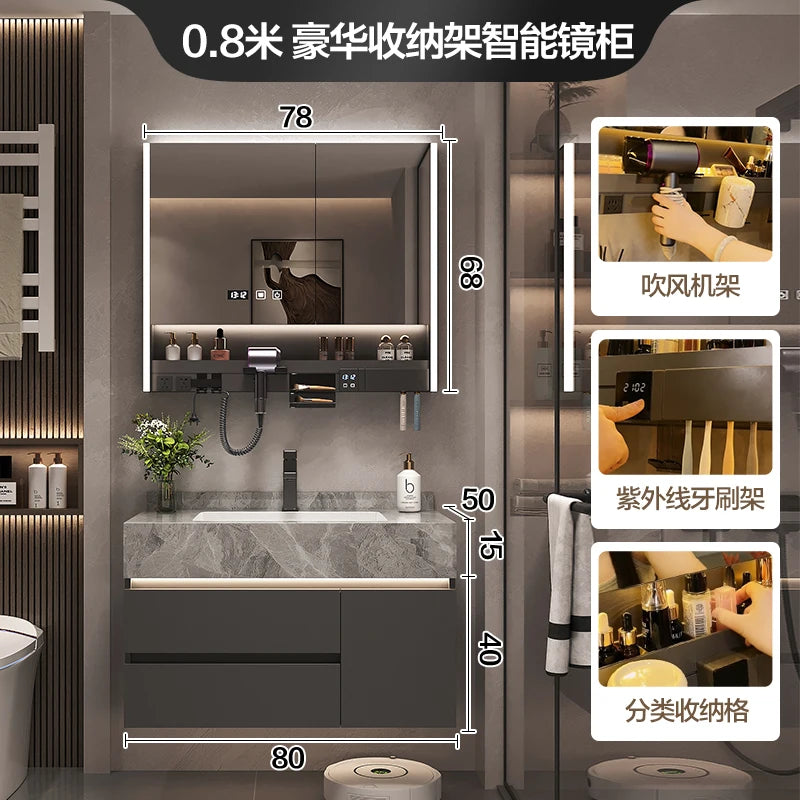 Simple Luxury Bathroom Cabinets Washbasin Vintage Toilet Drawer