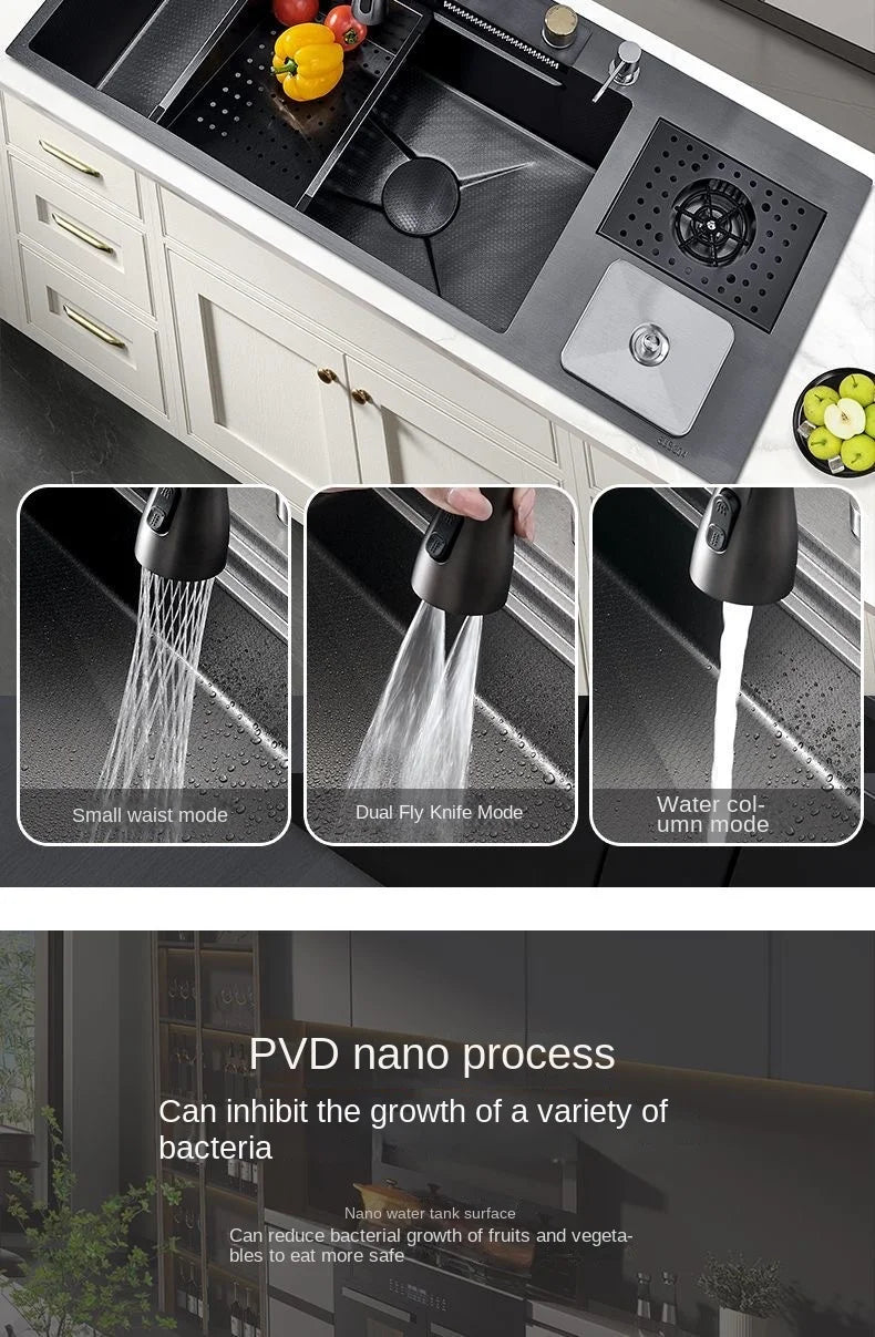 Flying Rainwaterfall Sink Stainless Steel Large Big Garbage