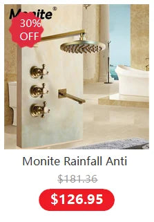 Monite Rainfall Shower Faucet Brushed Nickel Bathroom Shower