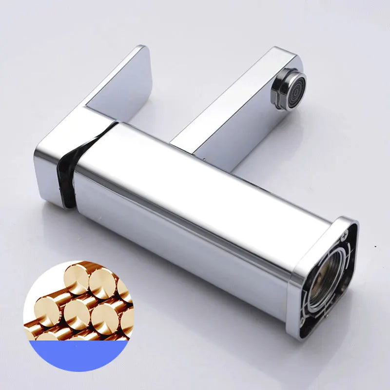 Rethme Gold Bathroom Faucet Stainless Steel Square Mixer