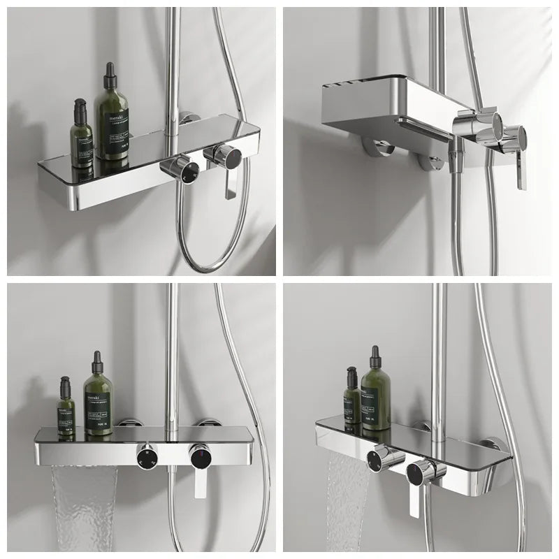 Orange Piano Bathroom Shower Waterfall Bathroom Mixer Faucets