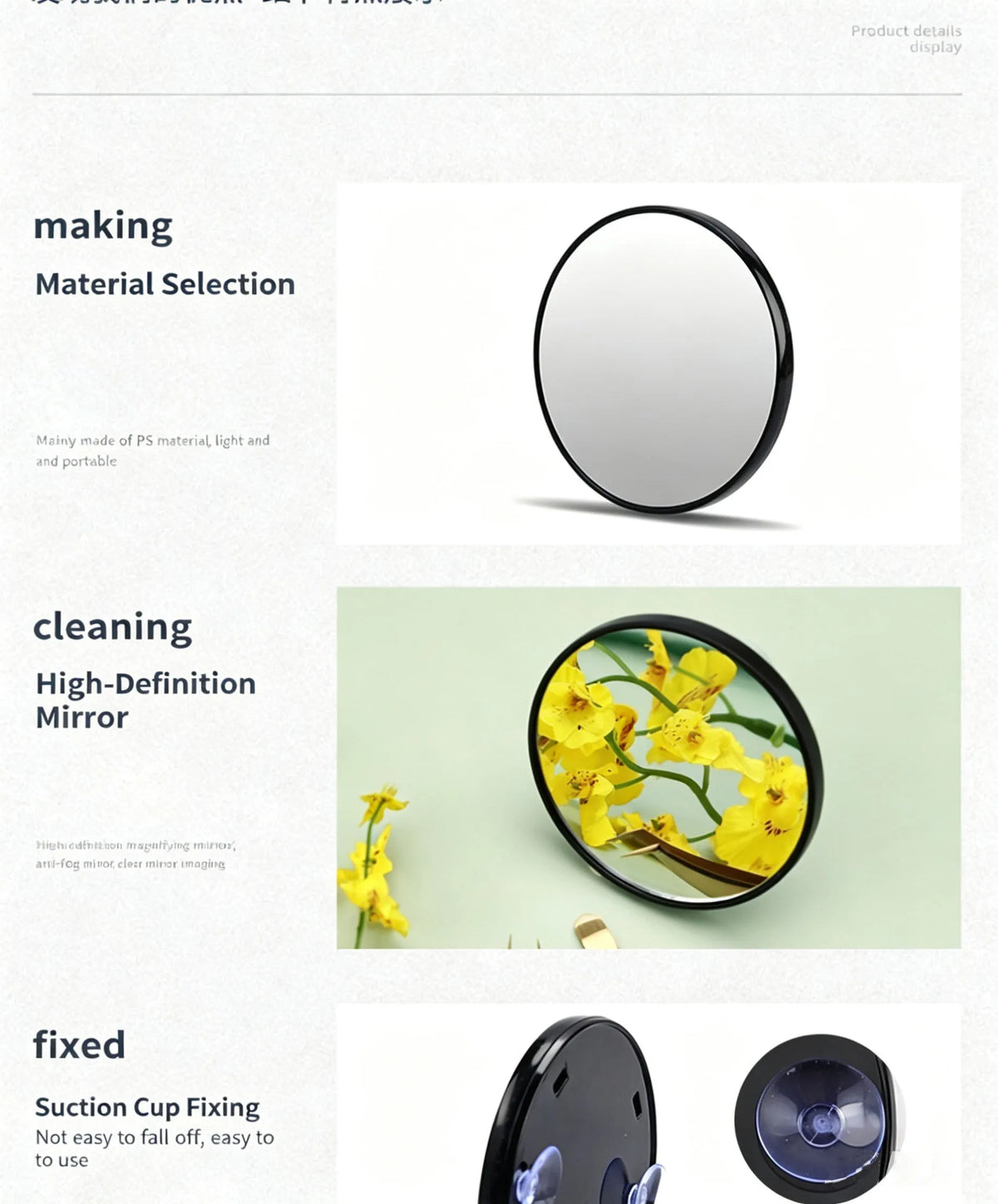 Suction Cup Magnifying Mirror 5/10/15x Makeup Mirror Blackhead