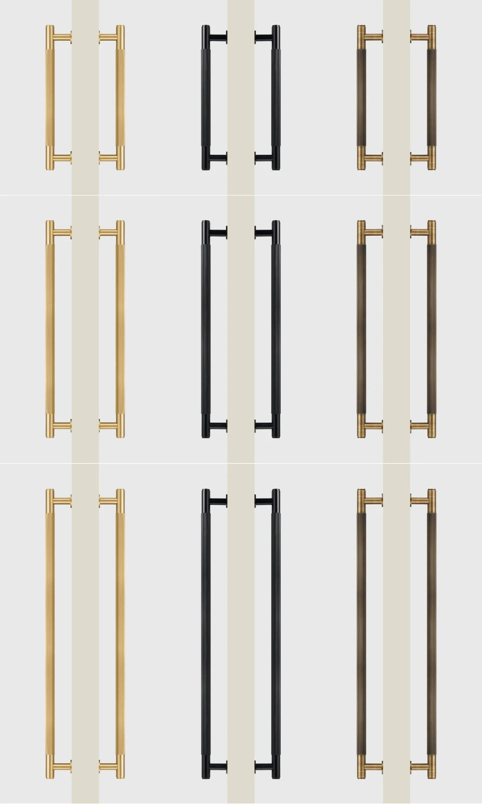 Nurlin Brass Door Double Sided Linear Striped Pull