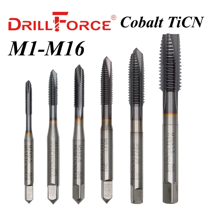 Drillforce Cobalt Screw Thread Tap Drill Bits Pointed
