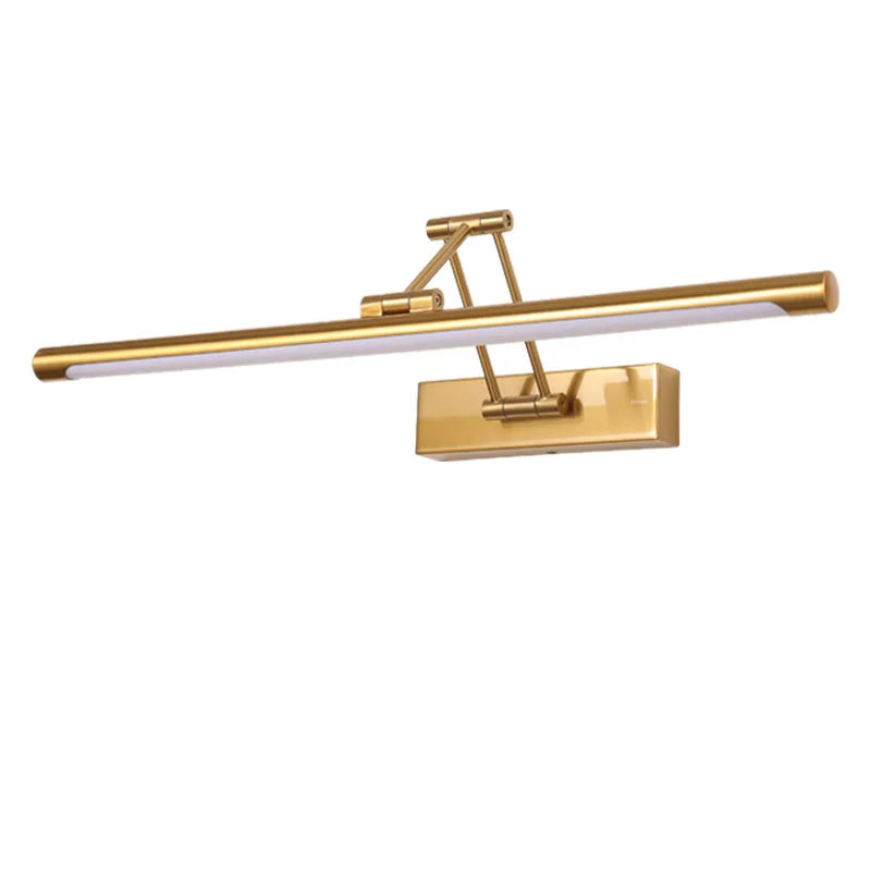Modern Golden Bathroom Mirror Front Light Cabinet Foldable