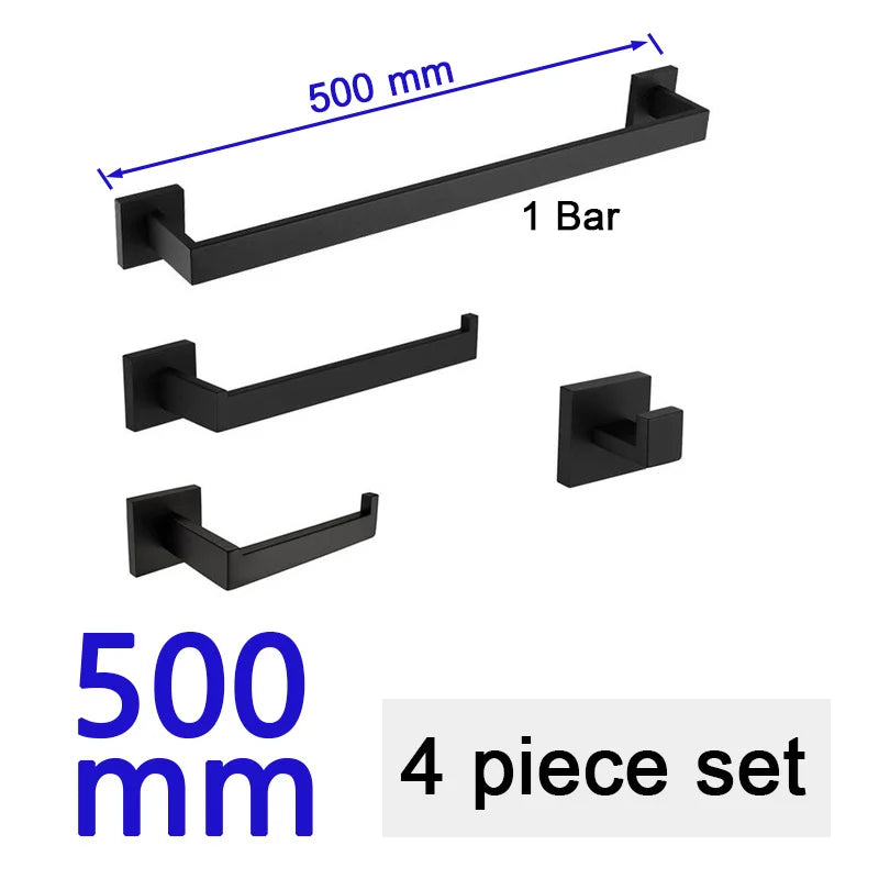 Matte Black Bathroom Hardware 304 Stainless Steel Towel