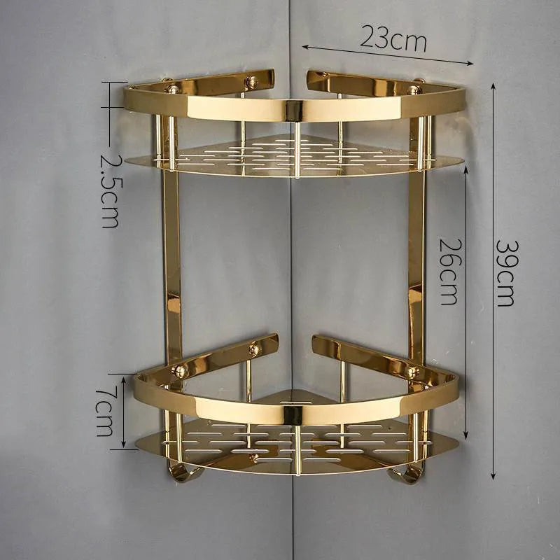 Bathroom Shelf Rose Gold Corner Shelf Shampoo Brass