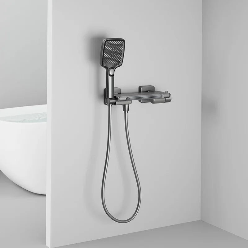 Bathtub Faucet Shower Waterfall Bathroom Wall Mounted Brass