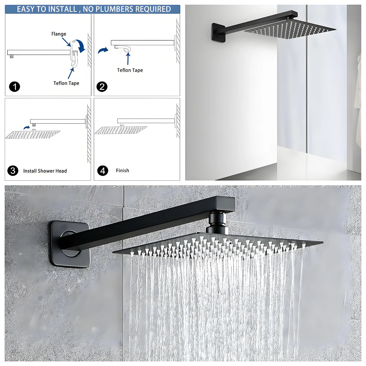 30/40cm Shower Arm Wall Mounted Shower Arm Shower