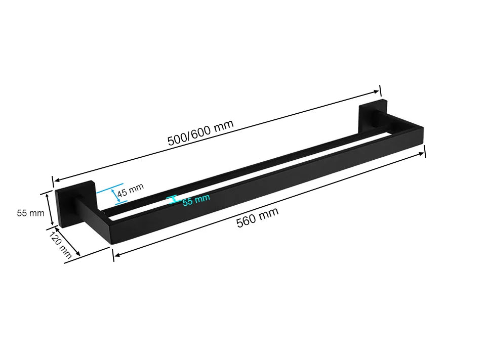 Matte Black Bathroom Hardware 304 Stainless Steel Towel