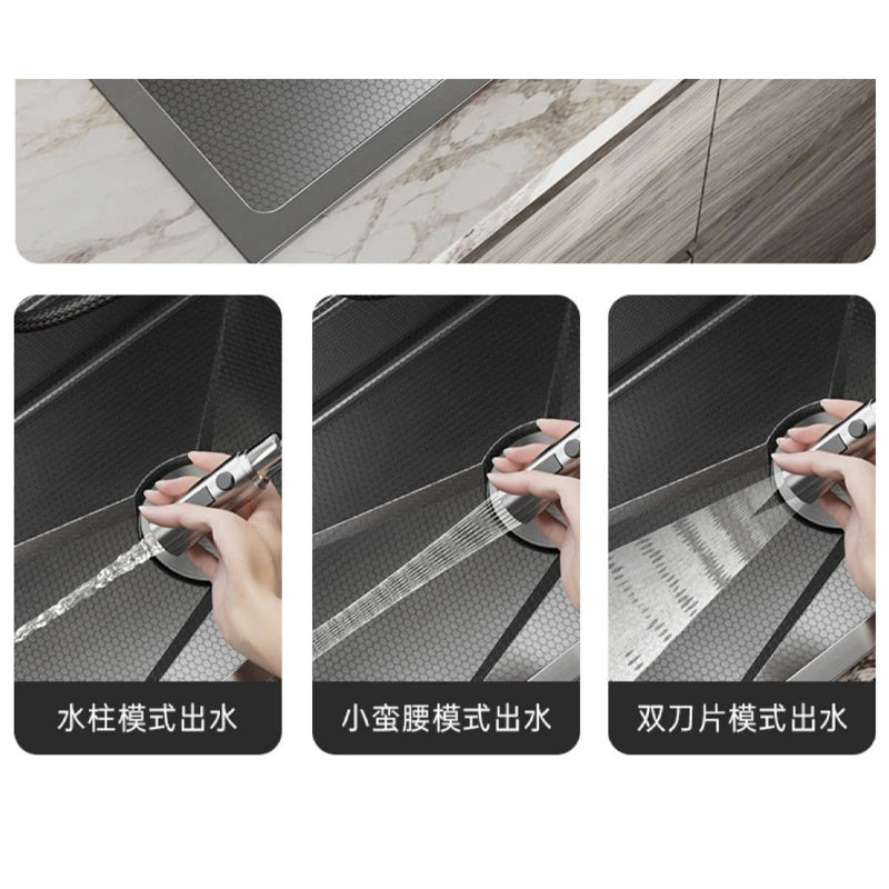 Grey Stainless Steel Waterfall Sink Large Slot Integrated