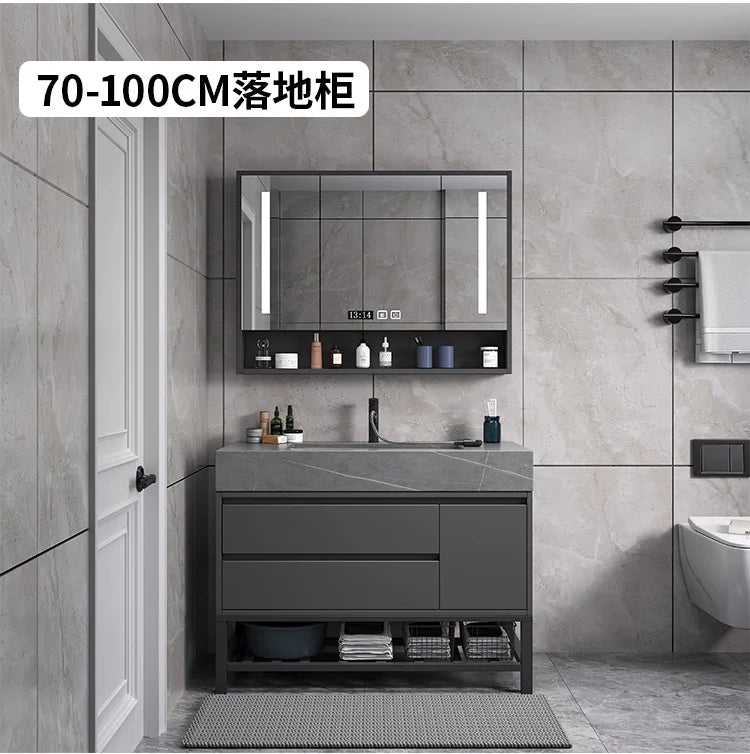 Washbasin Floor Bathroom Cabinets Vintage Drawer Light Toilet