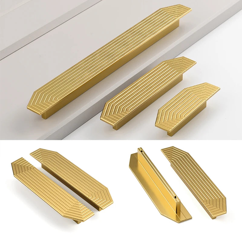 Brushed Brass Gold Drawer Small Handle Half Moon