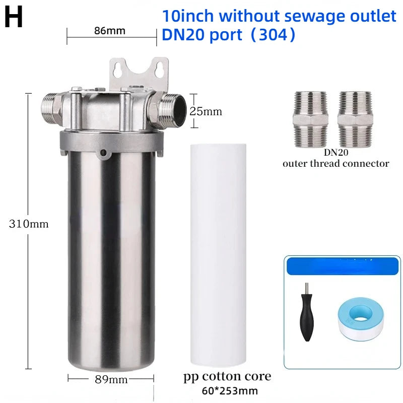 1pc 304/316 Stainless Steel Prefiler Water Filter Industrial