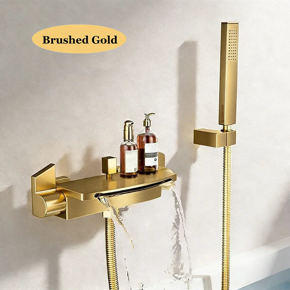 Modern Luxury Waterfall Bathtub Faucet Wall Mounted Bath