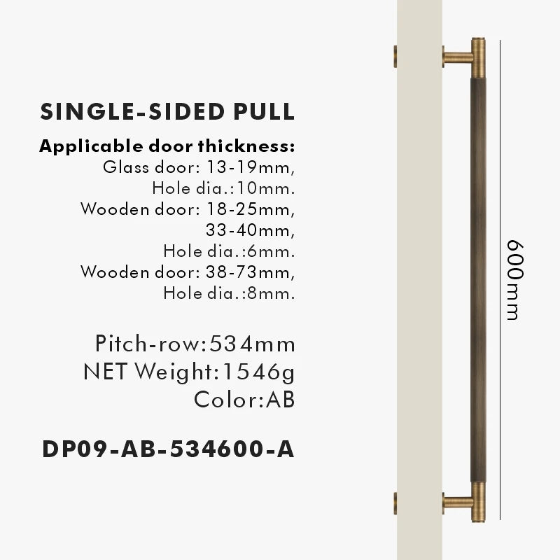 Nurlin Brass Door Double Sided Linear Striped Pull