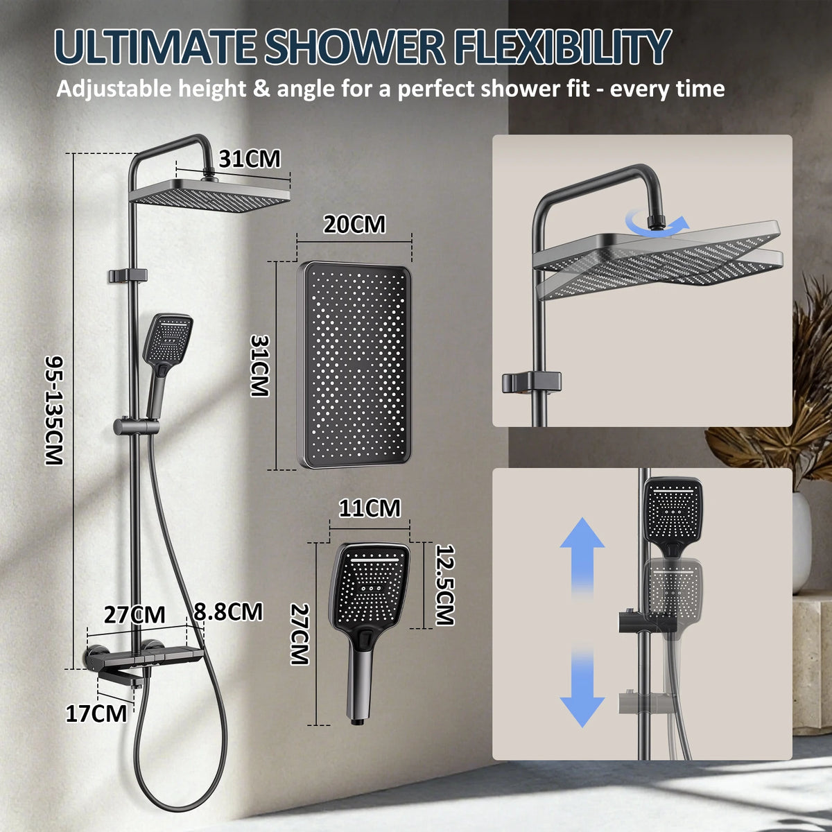 Bathroom Faucet Foldable Spout 180 Swivel Spout Showerhead