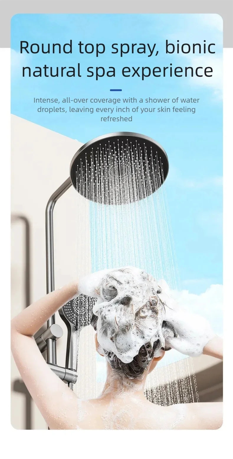 Bathroom Cold Water Boosting Shower Rainfall Pressure Piano