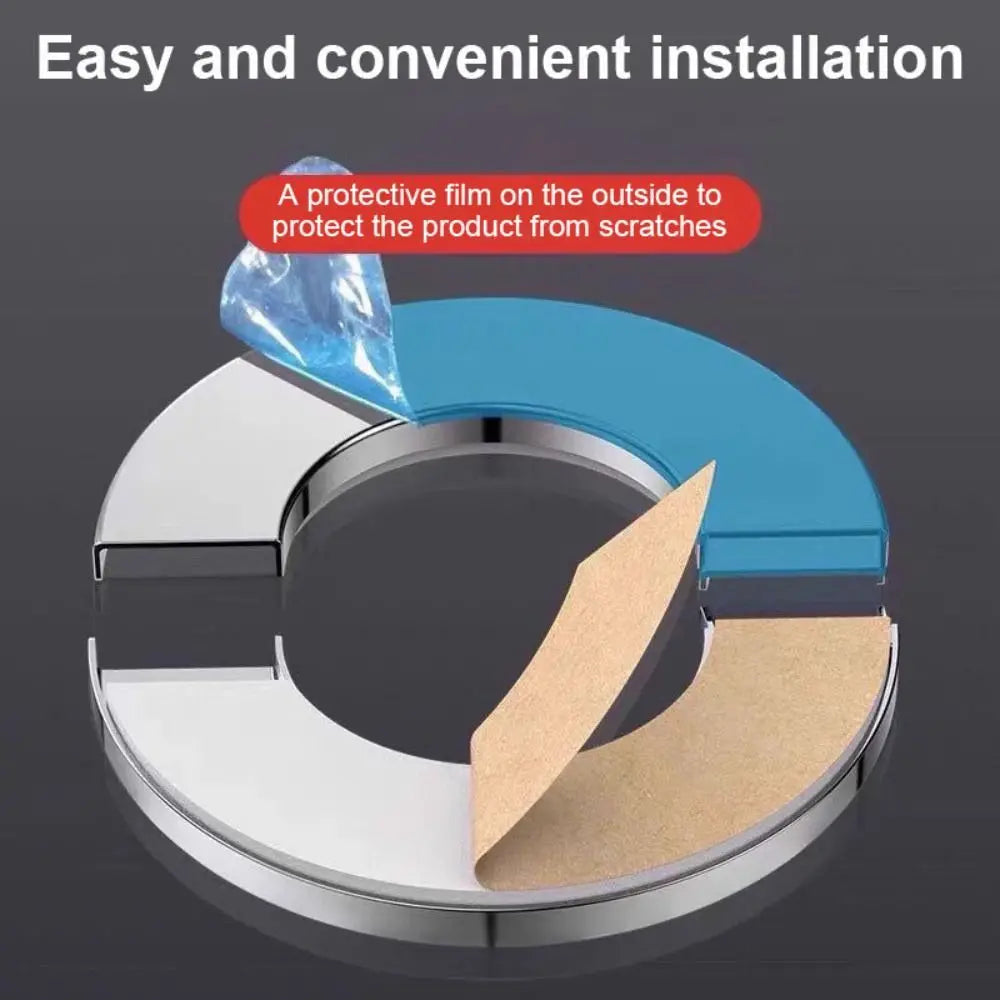 Useful Self-Adhesive Shower Faucet Cover Stainless Steel Silver