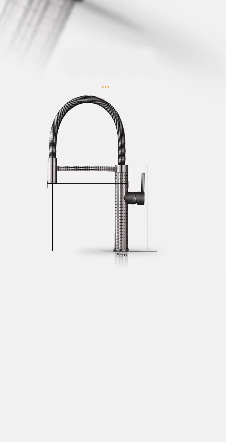 Faucet Steel Drill Universal 360 Rotate Pull-Out Faucet
