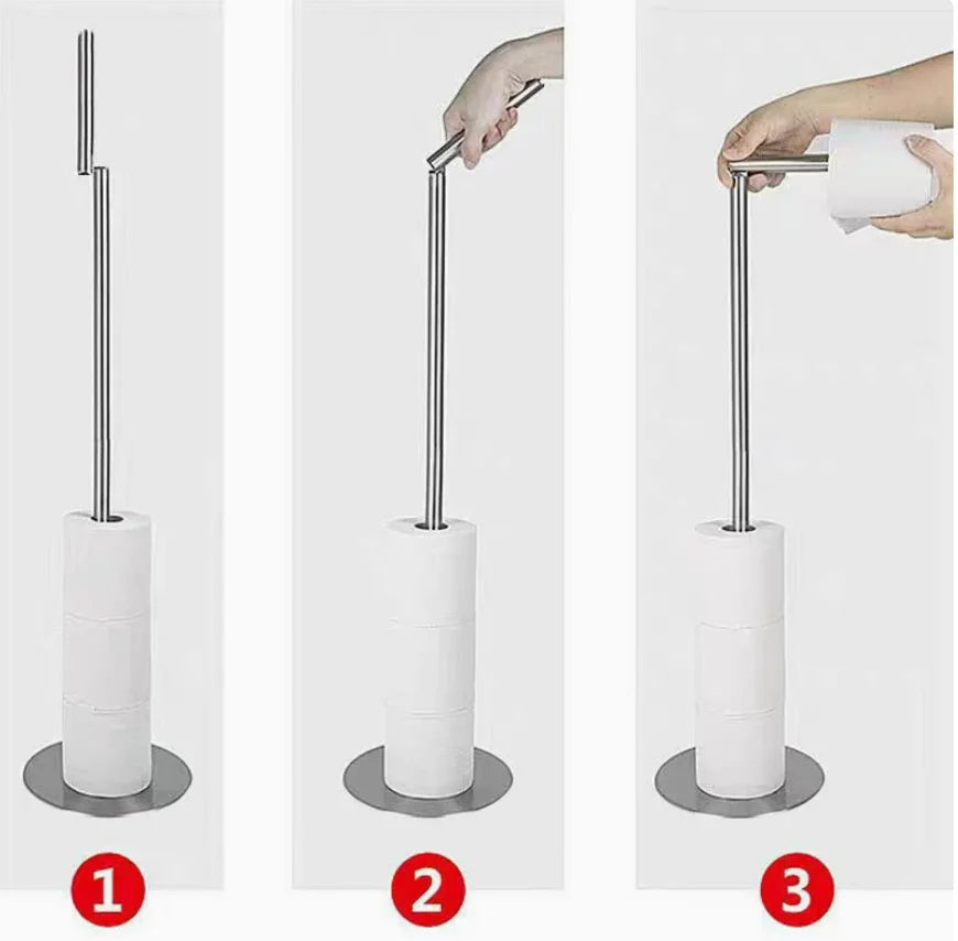 Standing Toilet Paper Holder 201 Stainless Steel Punch