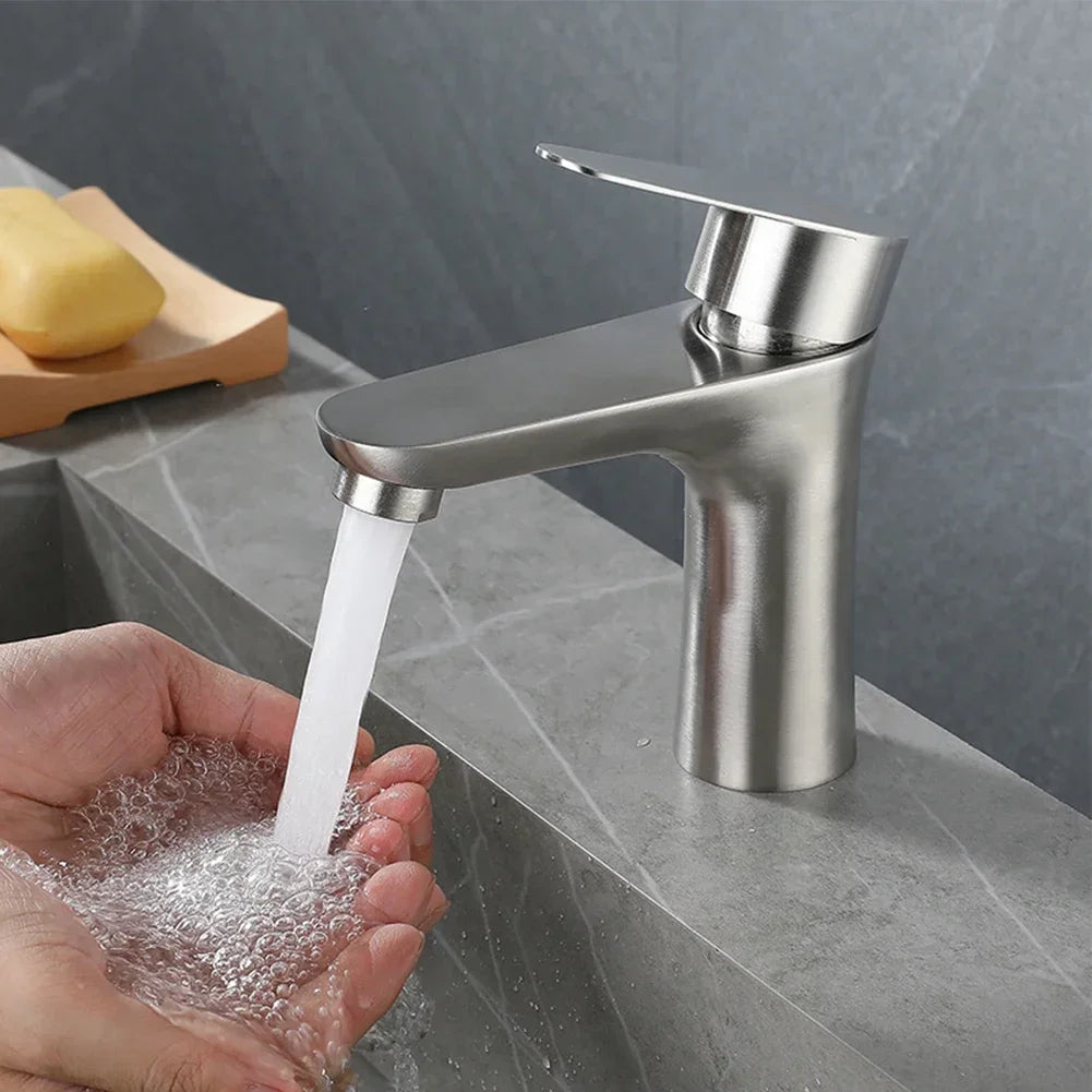 Bathroom Basin Faucet Stainless Steel Cold Water Tap