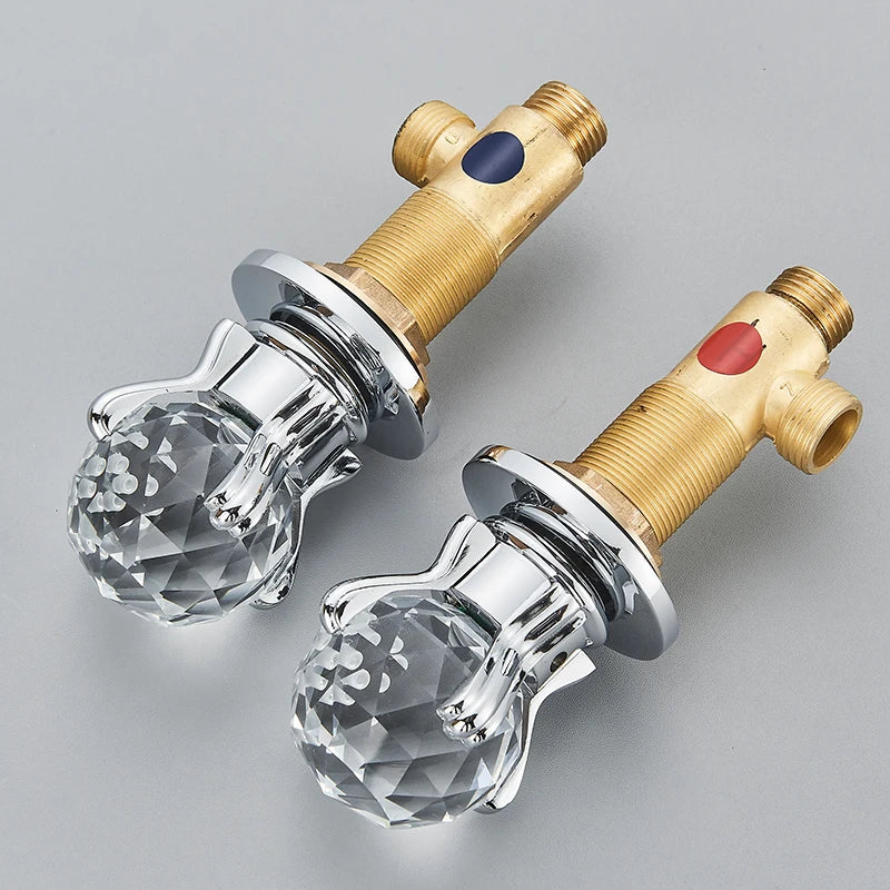 Saeuwtowy Crystal Handle Waterfall Bathroom Basin Faucet Hole