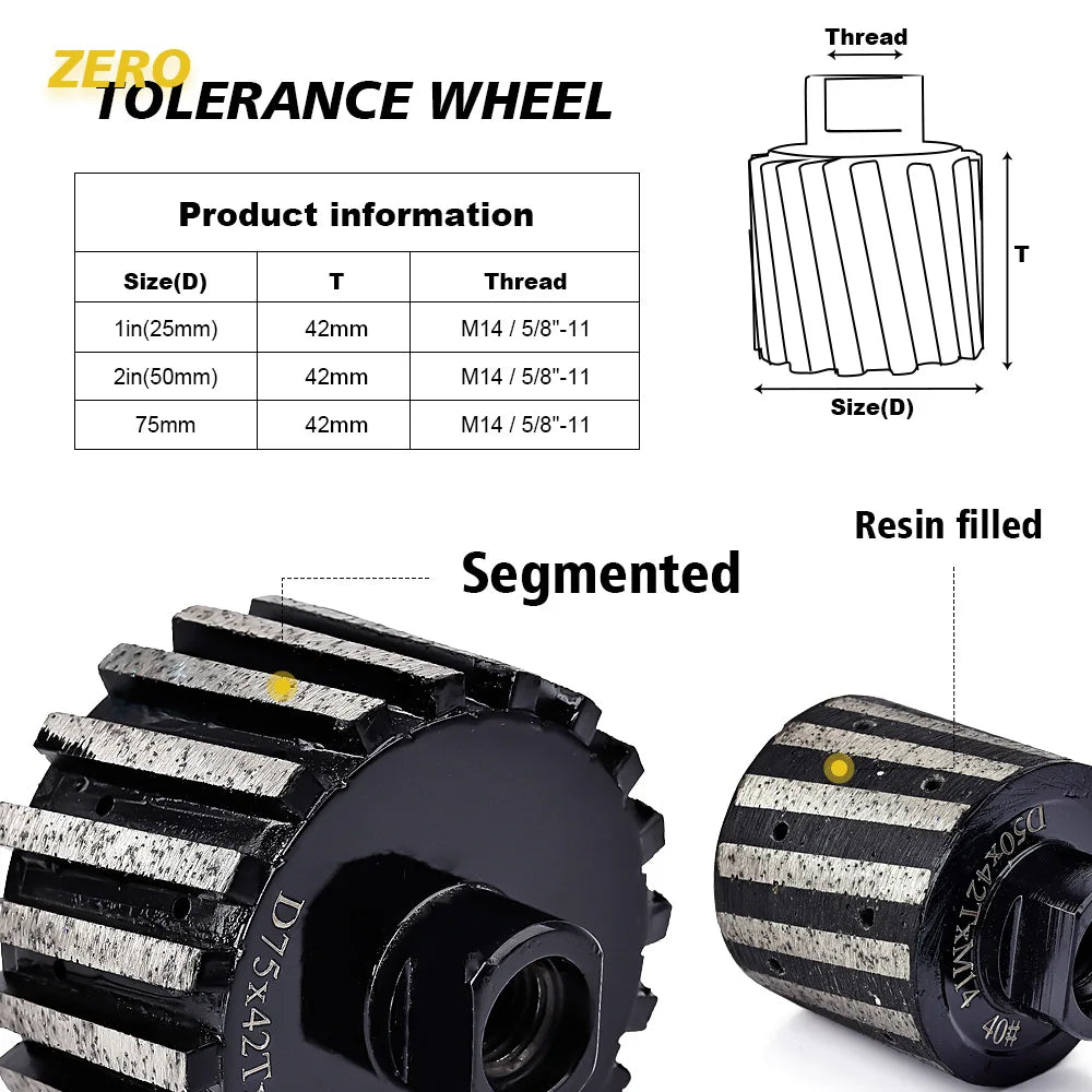 D25mm-75mm Resin Filled Diamond Drum Wheel Tolerance Wheel/Drum