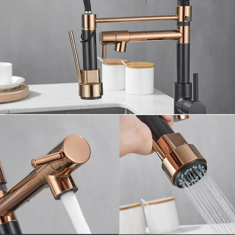Gold Stainless Steel Faucet Cold Water Mixers Hole