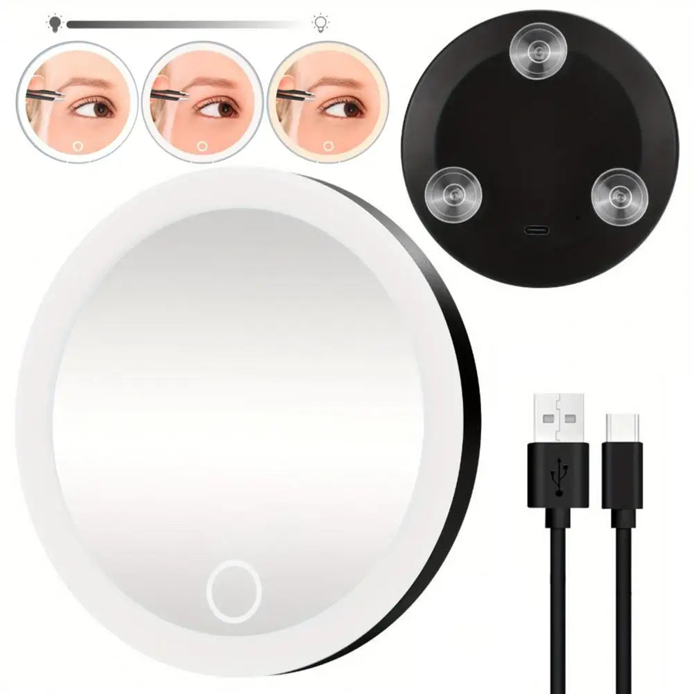 10cm 30x Magnifying Mirror Tweezers Travel Led Makeup