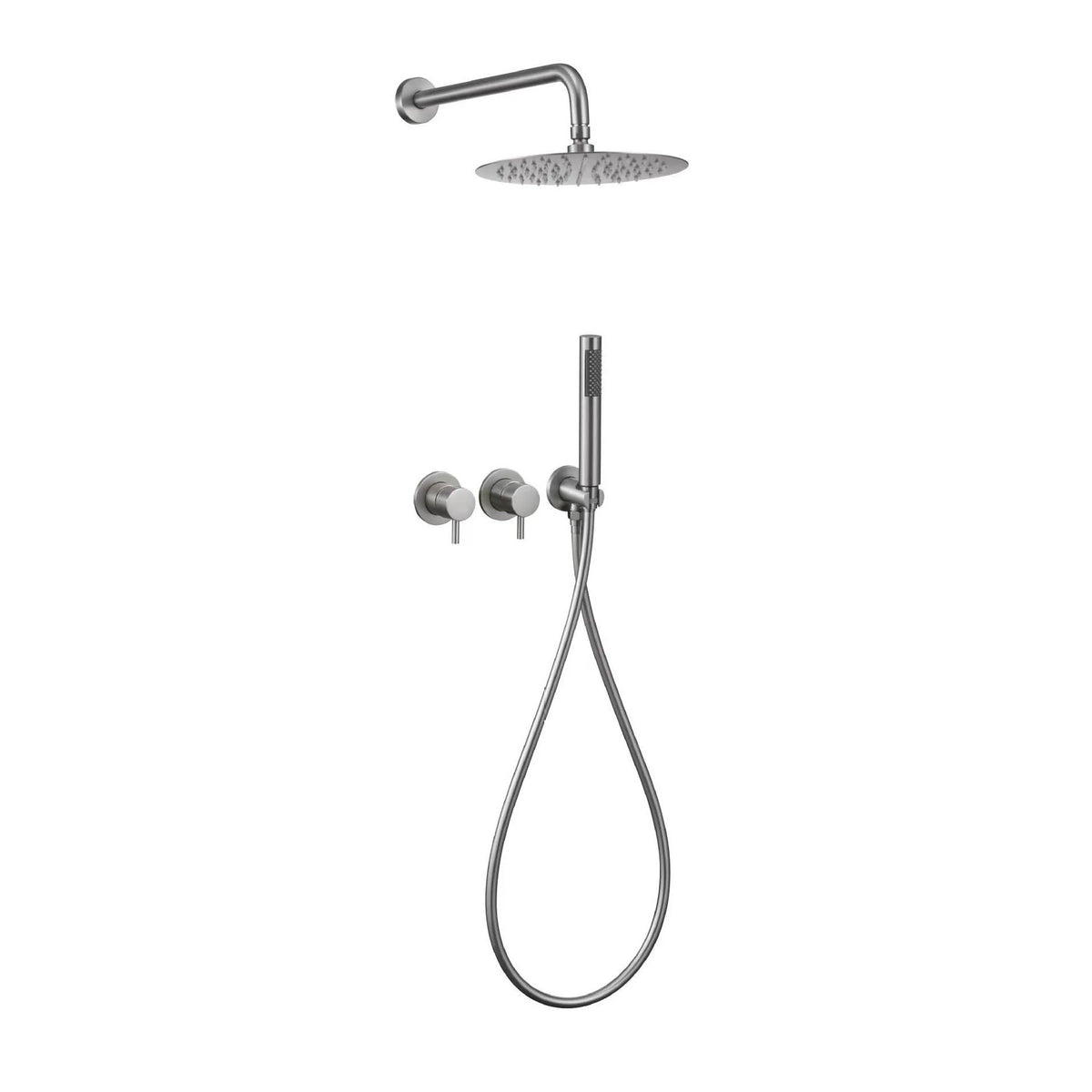 Monite Rainfall Shower Faucet Brushed Nickel Bathroom Shower