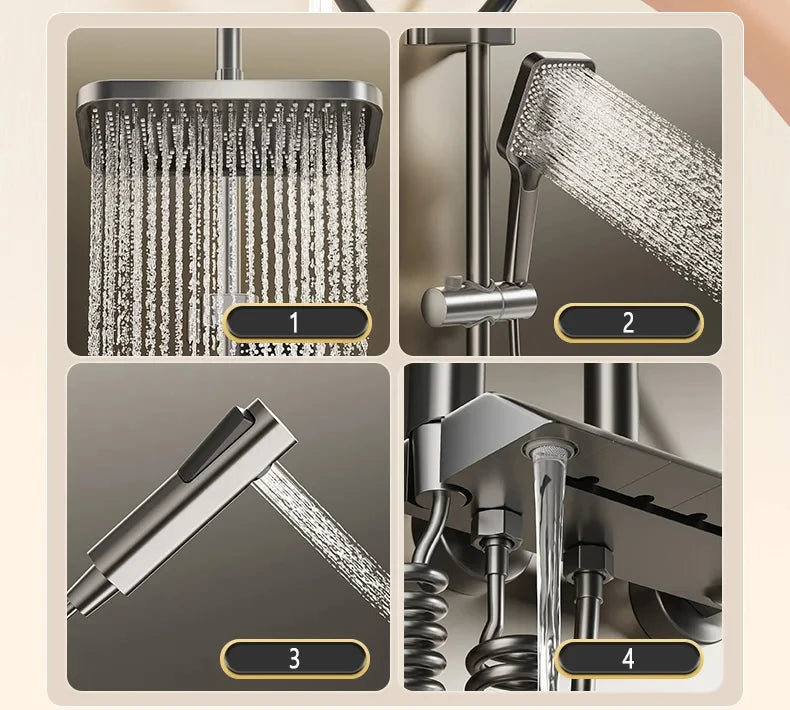 Upgrade Bathroom Shower Led Display Piano Keys Bath