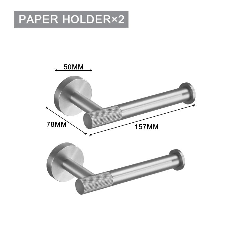 Brushed Nickel Bathroom Wall Mount Bath Shelf Robe