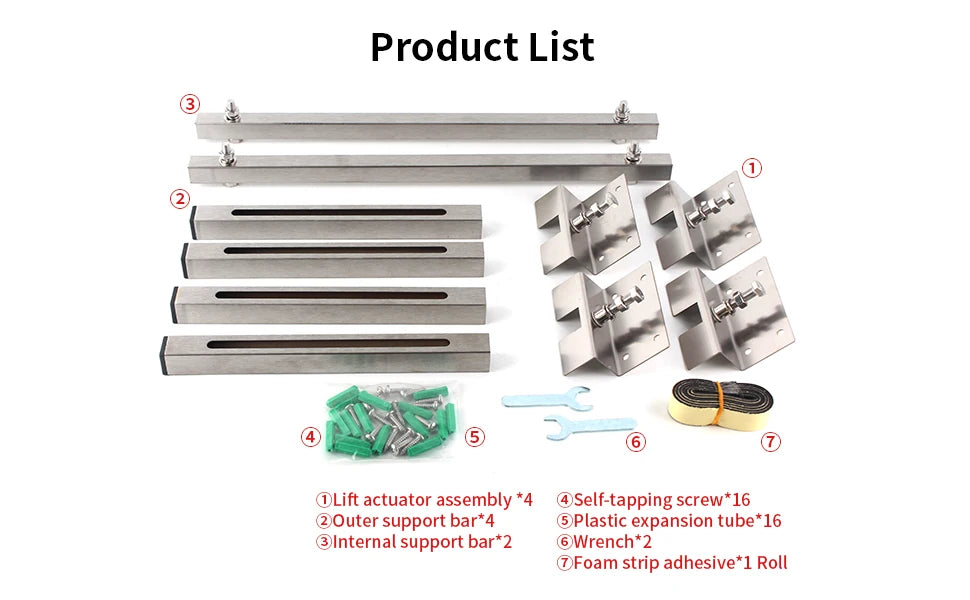 2pcs Undermount Sink Supports Brackets Adjustable Stainless Steel