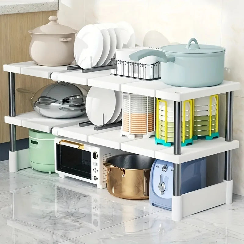 Adjustable Under Sink Storage Rack Expandable Bathroom Cabinet