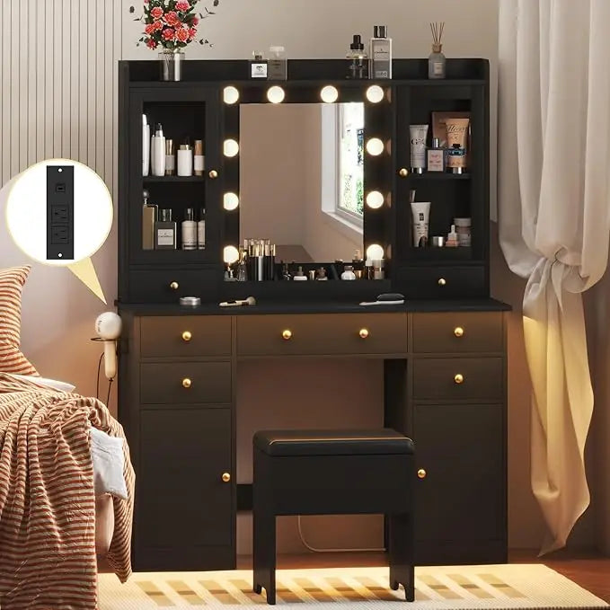 Vanity Table Adjustable Color Lighting Suitable Women Bedrooms