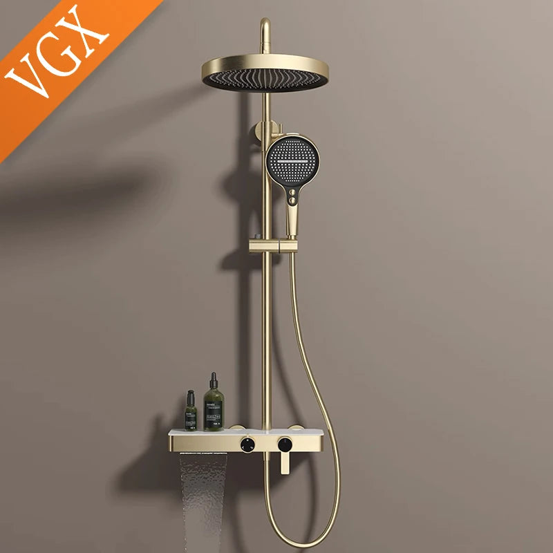 Vgx Gold Shower System Bathroom Shower Faucet 3-Way