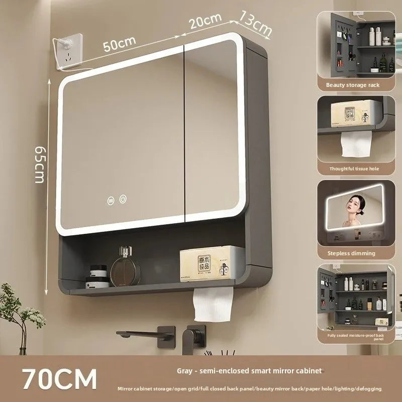 Led Bathroom Mirror Cabinet Anti Fog Wall Mounted