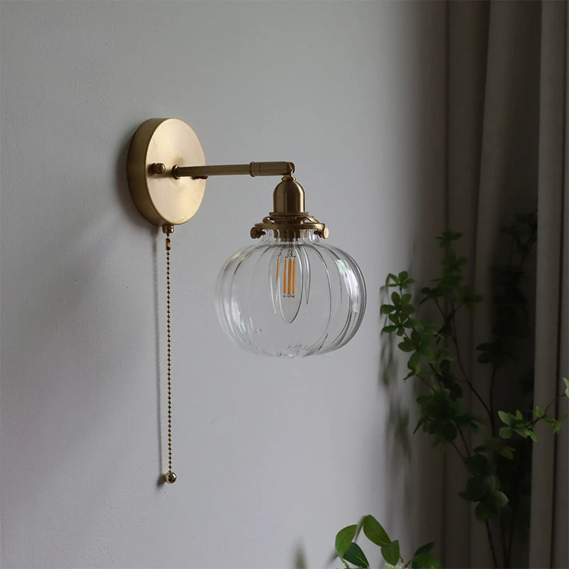 Iwhd Pull Chain Nordic Modern Wall Lamp Sconce