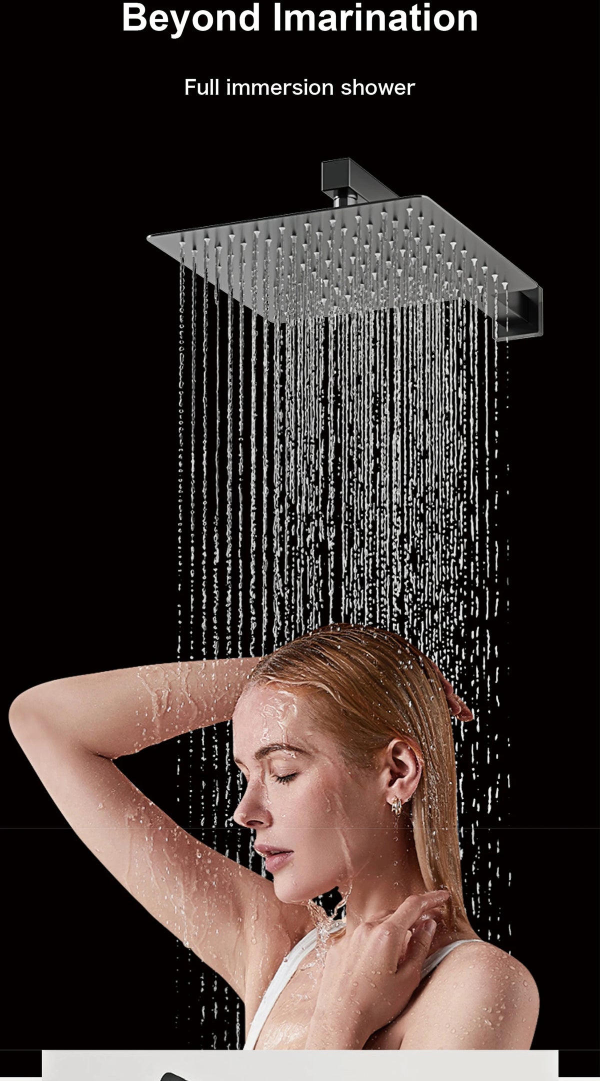 Modern Brass 2-Function Shower System Wall-Embedded Chrome Finish