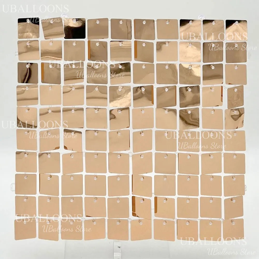 49pcs Champagne Gold Shimmer Wall Panels 7x7ft Matte