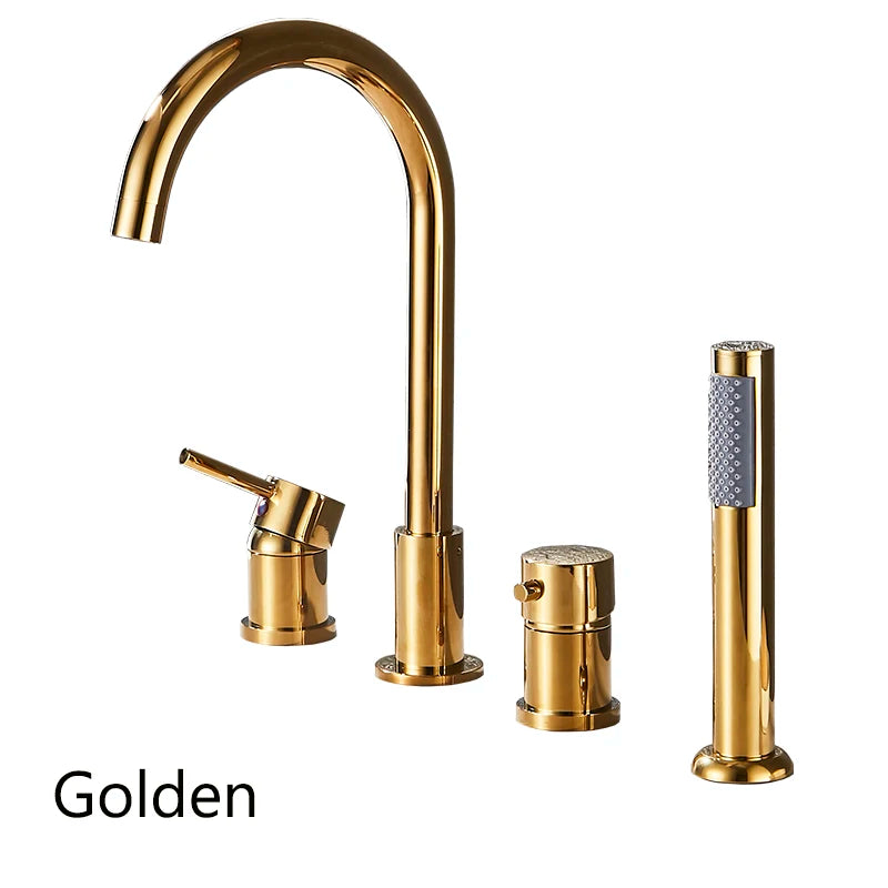 4pcs Brass Bathroom Bathtub Faucet Bath Faucet Deck