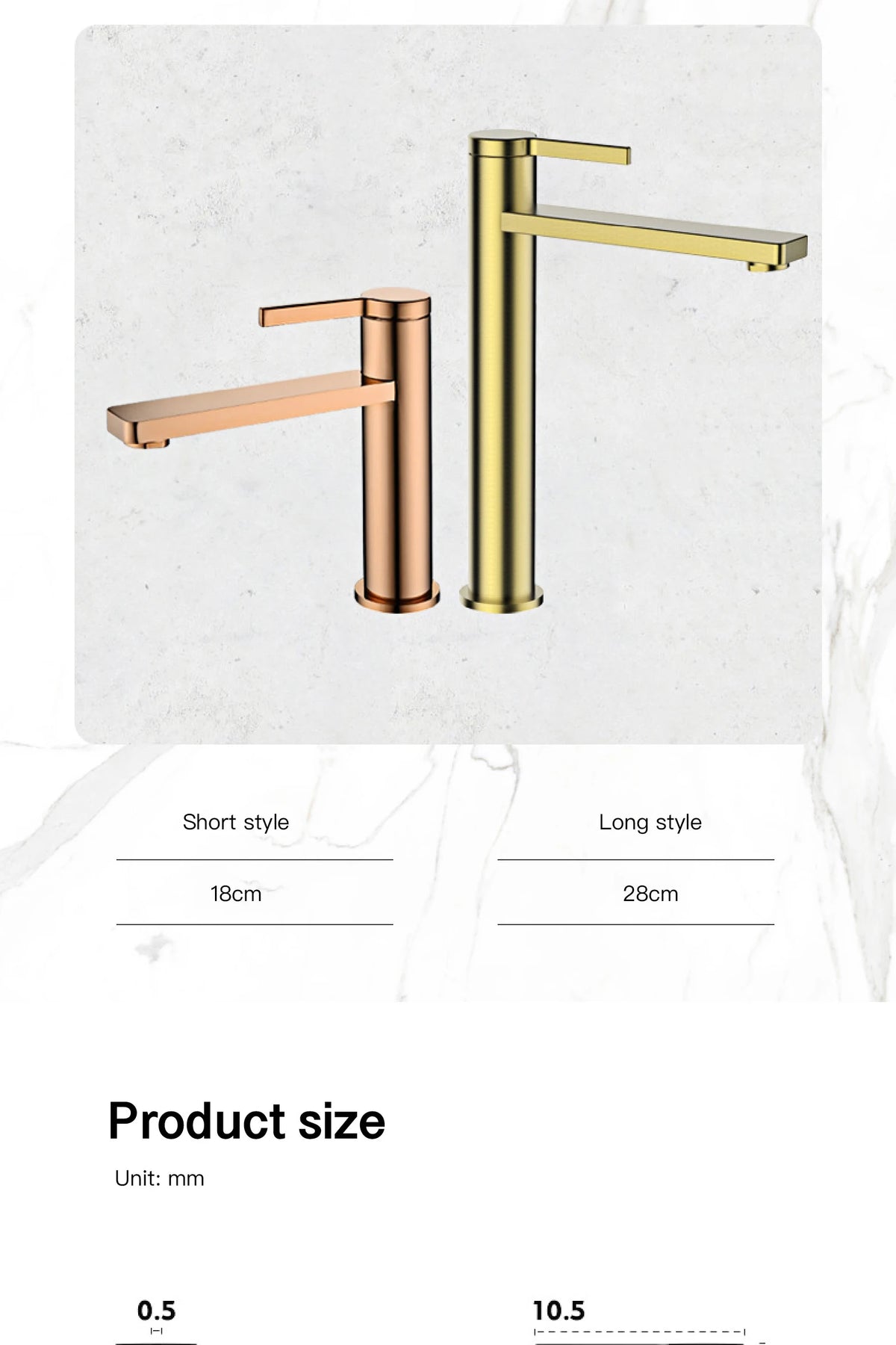 Aitana Modern Brass Black Bathroom Faucet Simple Design
