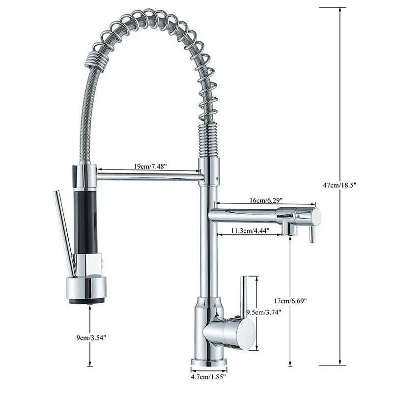 Black Sink Faucet Pull-Out Cold Water Mixing Faucet