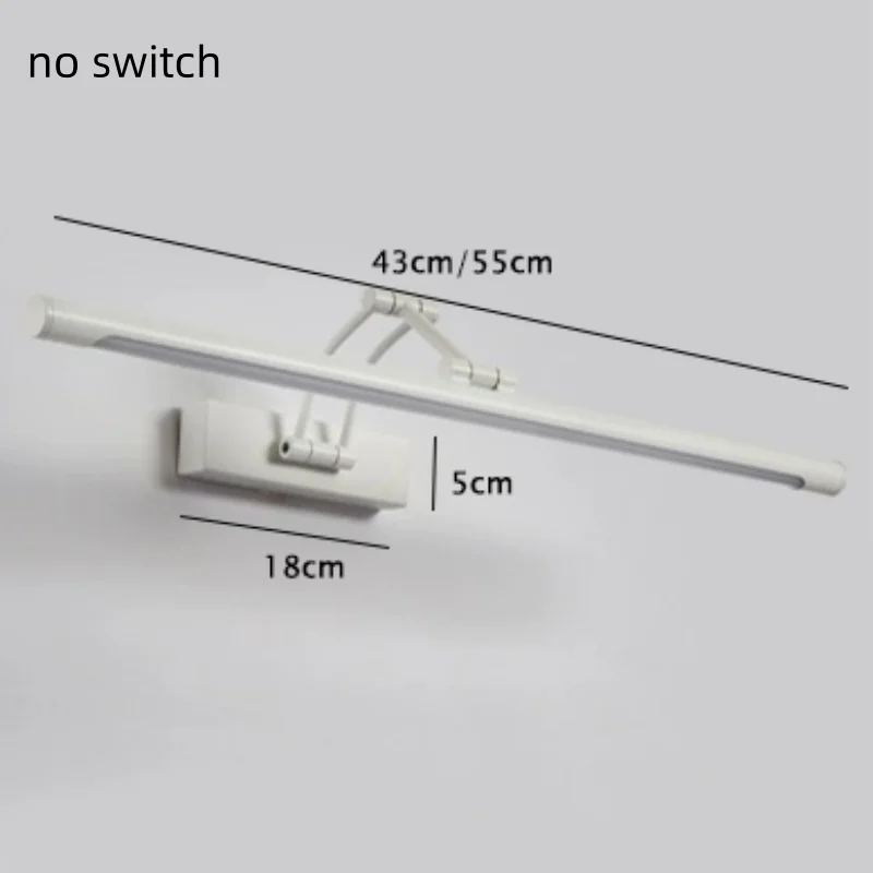 Modern Led Bathroom Vanity Light Adjustable Angle Black/White
